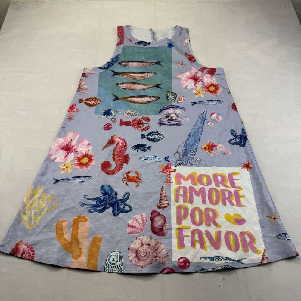 L Sea Life Print Tank Dress More Amore Por Favor Fish Seahorse